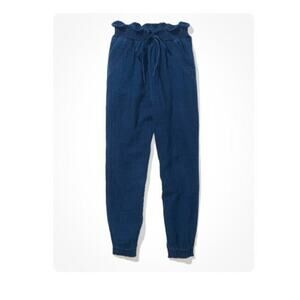 American Eagle AE Lounge Harem Jogger Pants Dark Wash Blue Size XS 100% Cotton